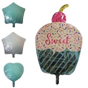 Set of 12 Helium Balloons 26 inch 18 inch Foil Balloons Cupcake Heart Star Party